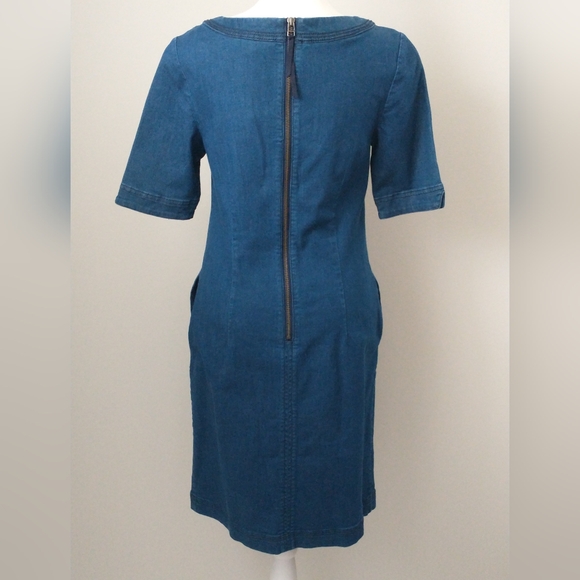 New Boden stretchy denim pleated a-line dress 2 - Picture 6 of 10
